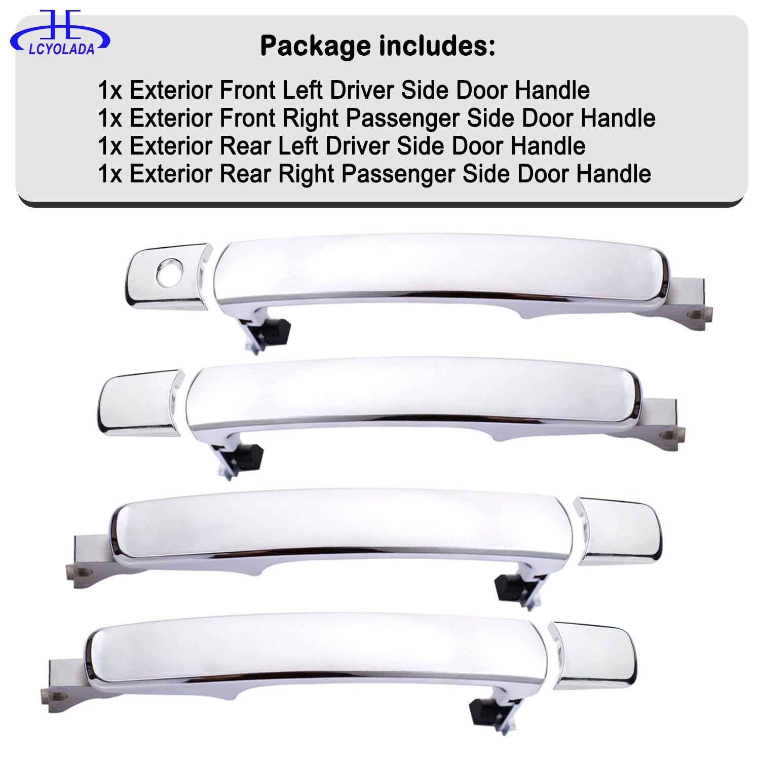 Lcyolada handle chrome finish detail illustrating polished look and weather-resistant surface