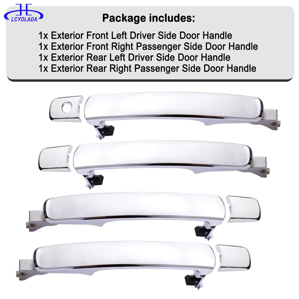 Lcyolada handle chrome finish detail illustrating polished look and weather-resistant surface