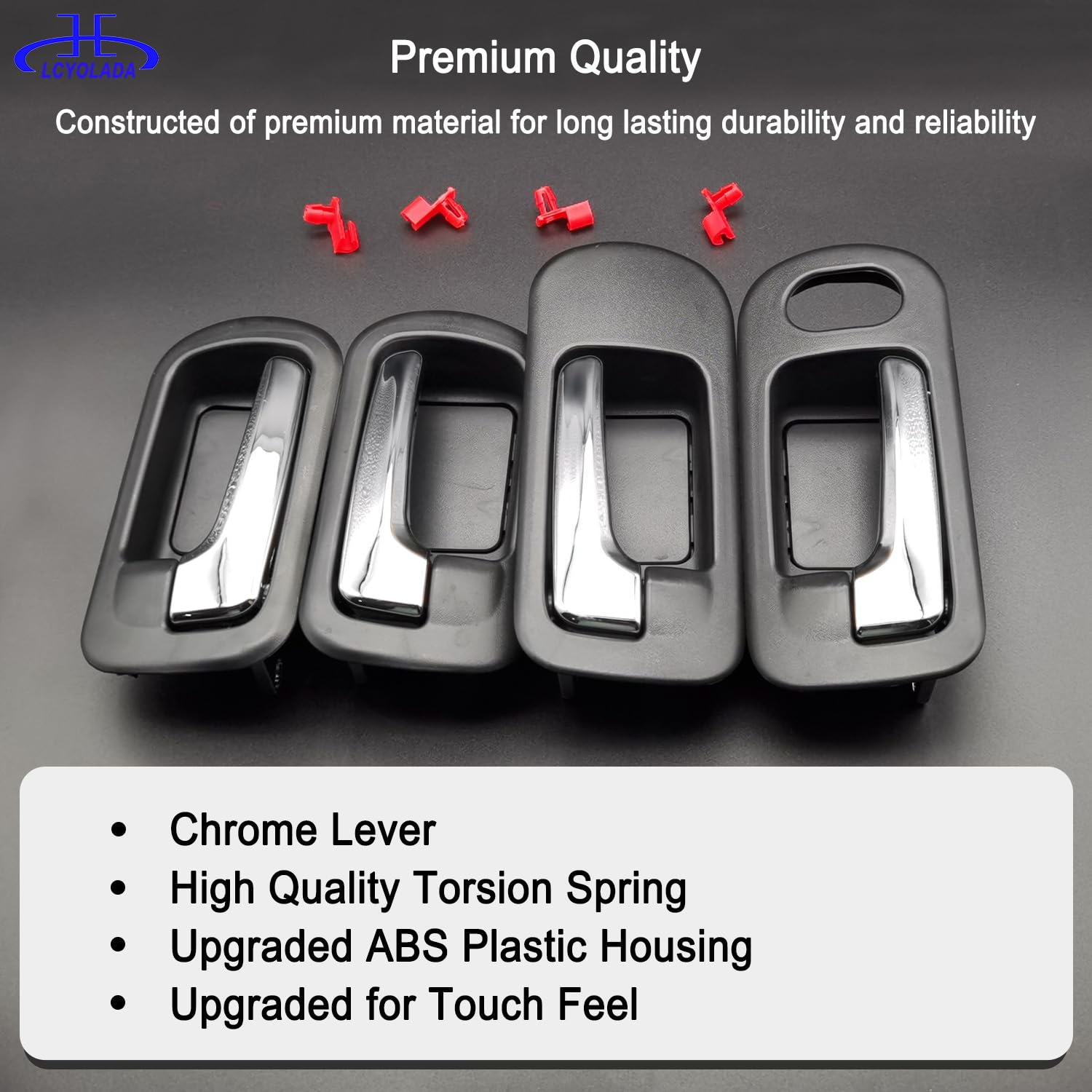 Lcyolada handle side profile demonstrating sturdy hard plastic construction benefit