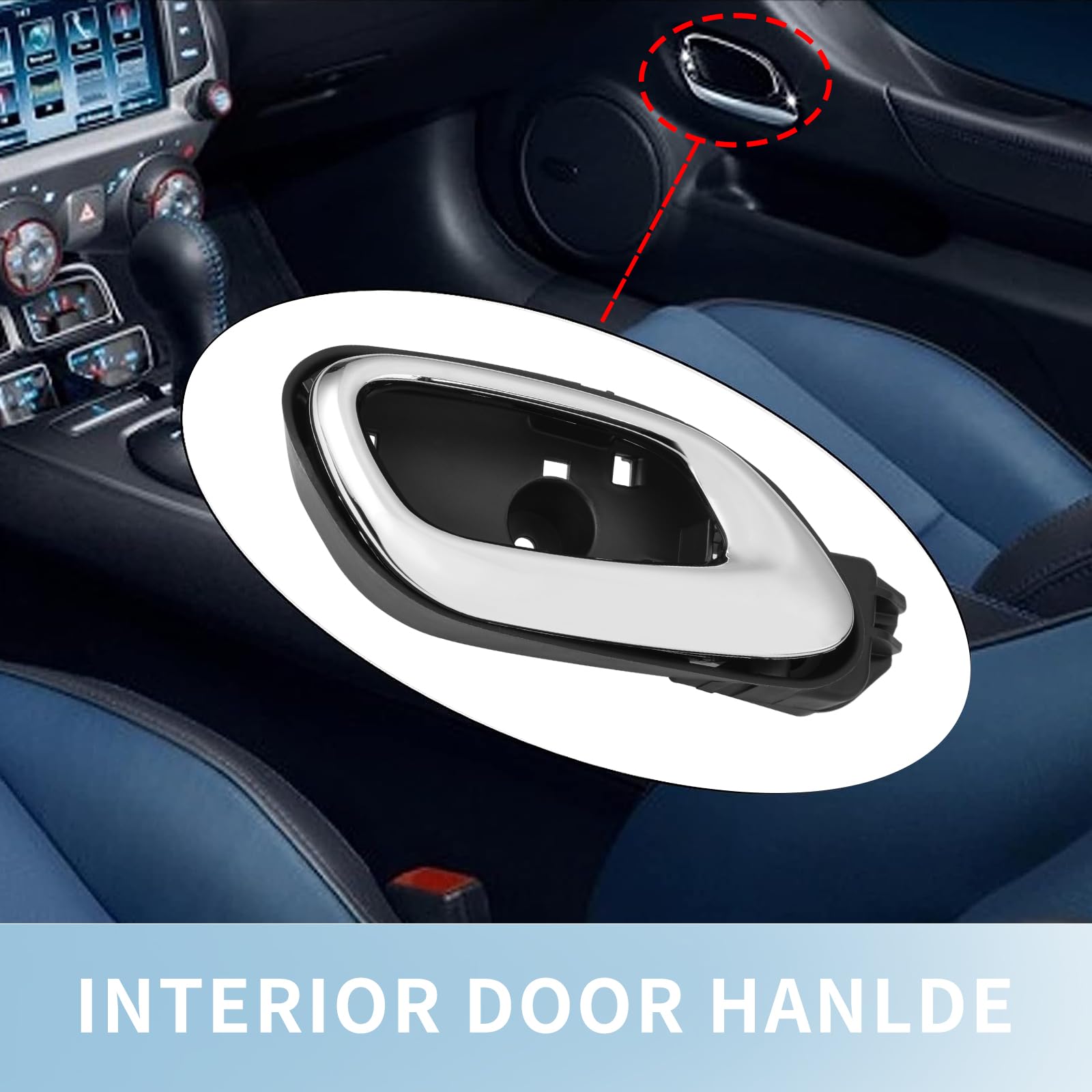 Lifestyle view of Lcyolada handles in Camaro interior showing refreshed appearance and function