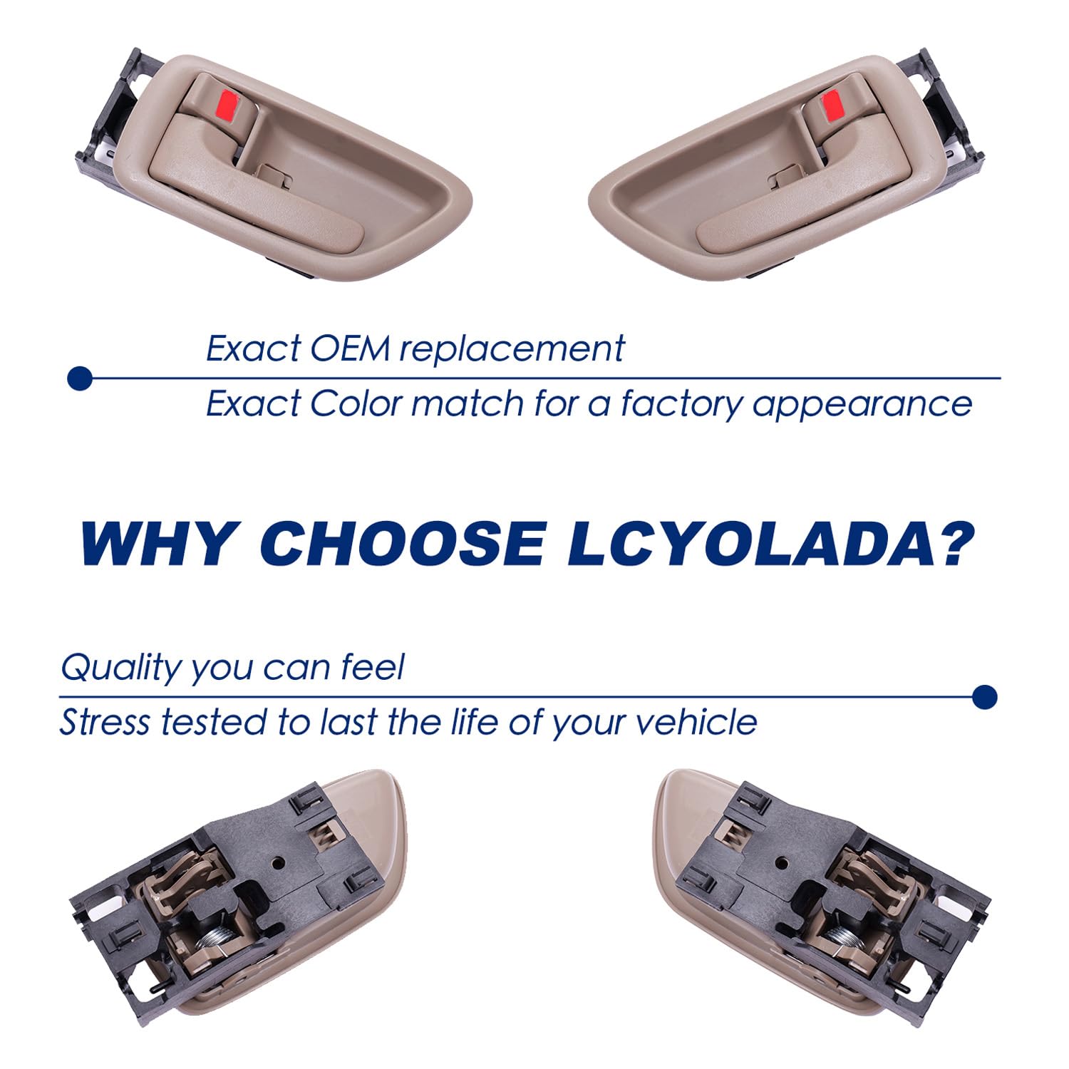 Lcyolada lifestyle interior view in a Toyota Sequoia showing coordinated beige finish benefit