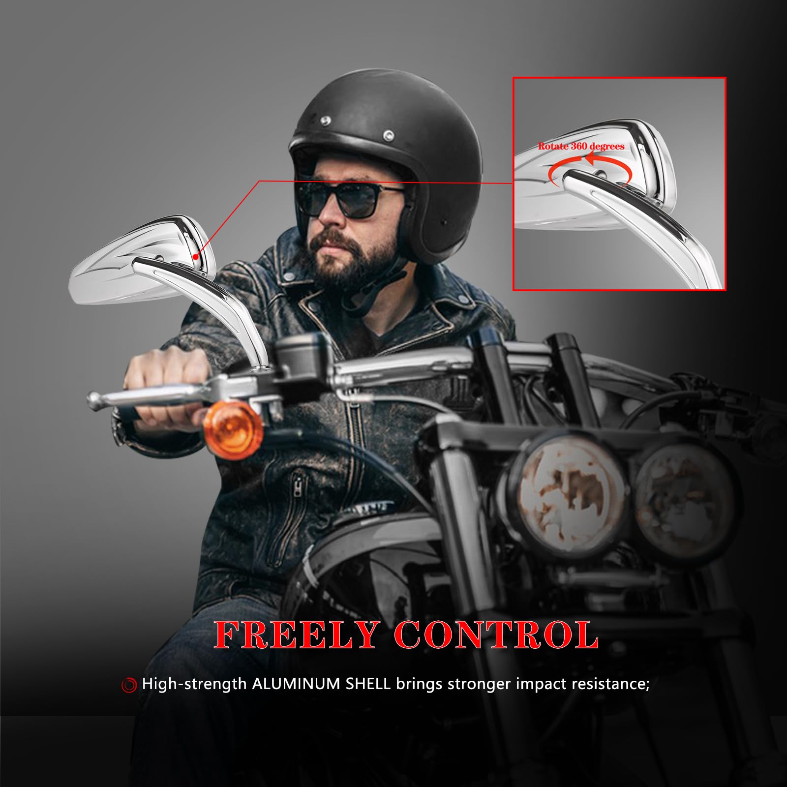LDJXDADI mirror on cruiser in street scene enhancing visibility and polished appearance
