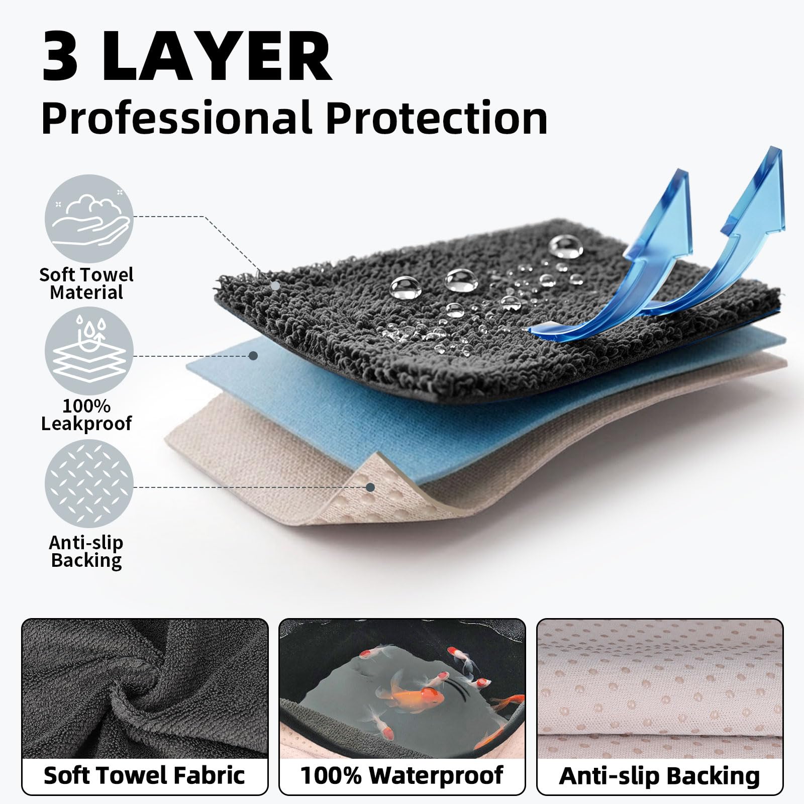 Leader Accessories waterproof backing detail blocking liquids from seat upholstery