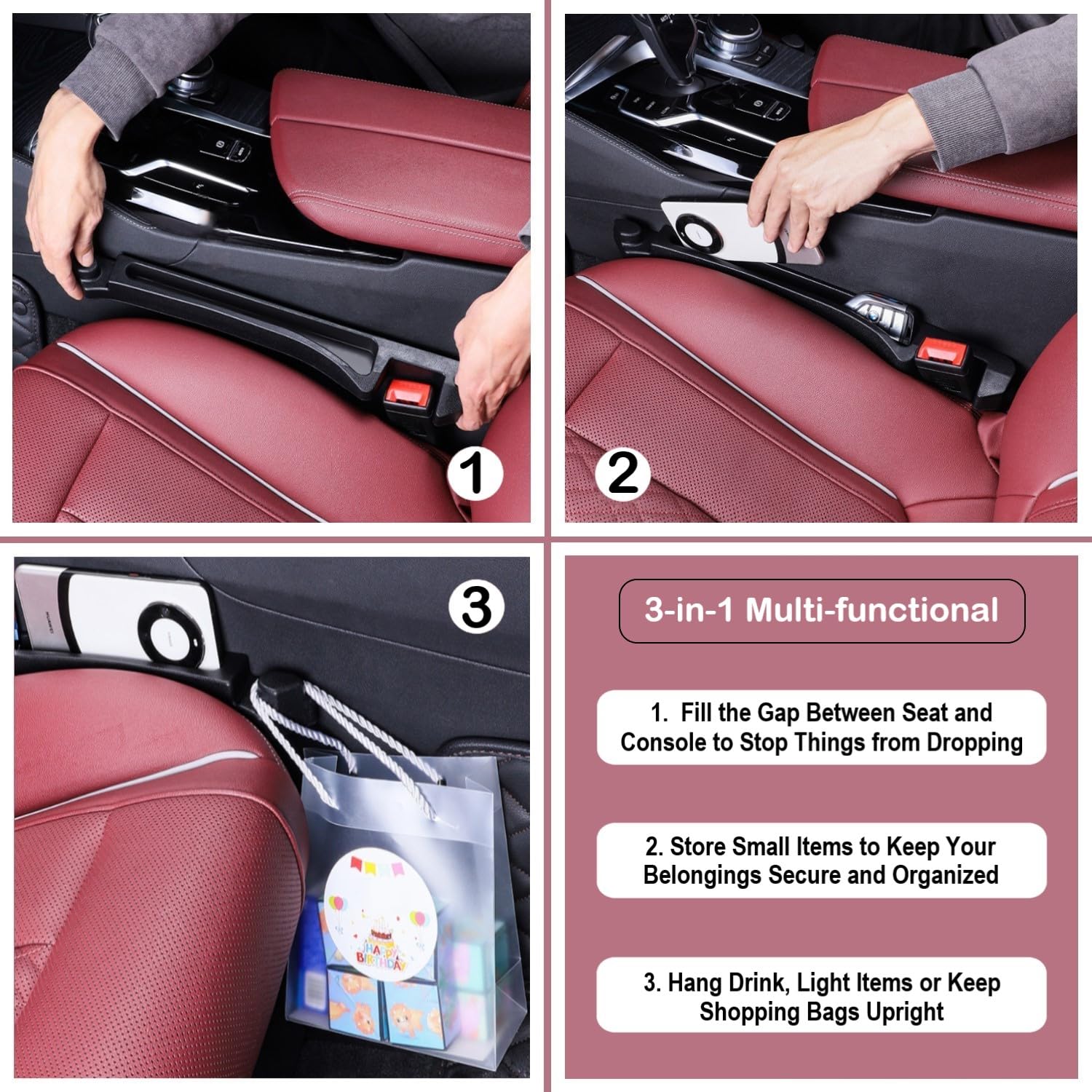 LeaHun installed on passenger side showing tidy console and accessible storage benefit