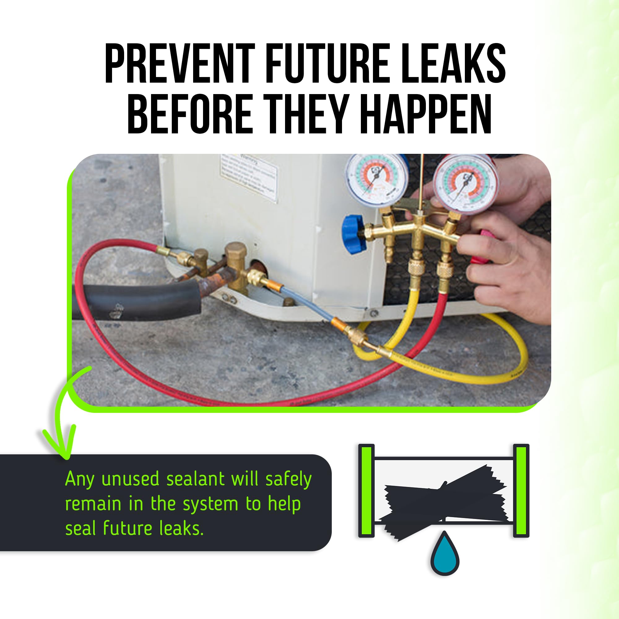 Leak Saver being injected with a Leak Shot kit showing easy installation