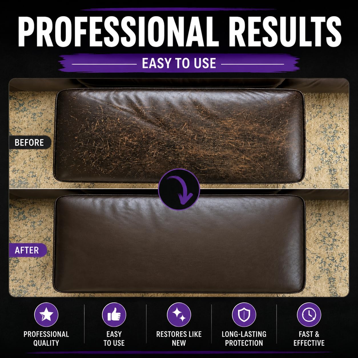 Leather Hero foam cleaner and dark brown balm displayed to show included items