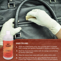 Leather Master cleaner applied to car seat illustrating interior refresh and stain removal
