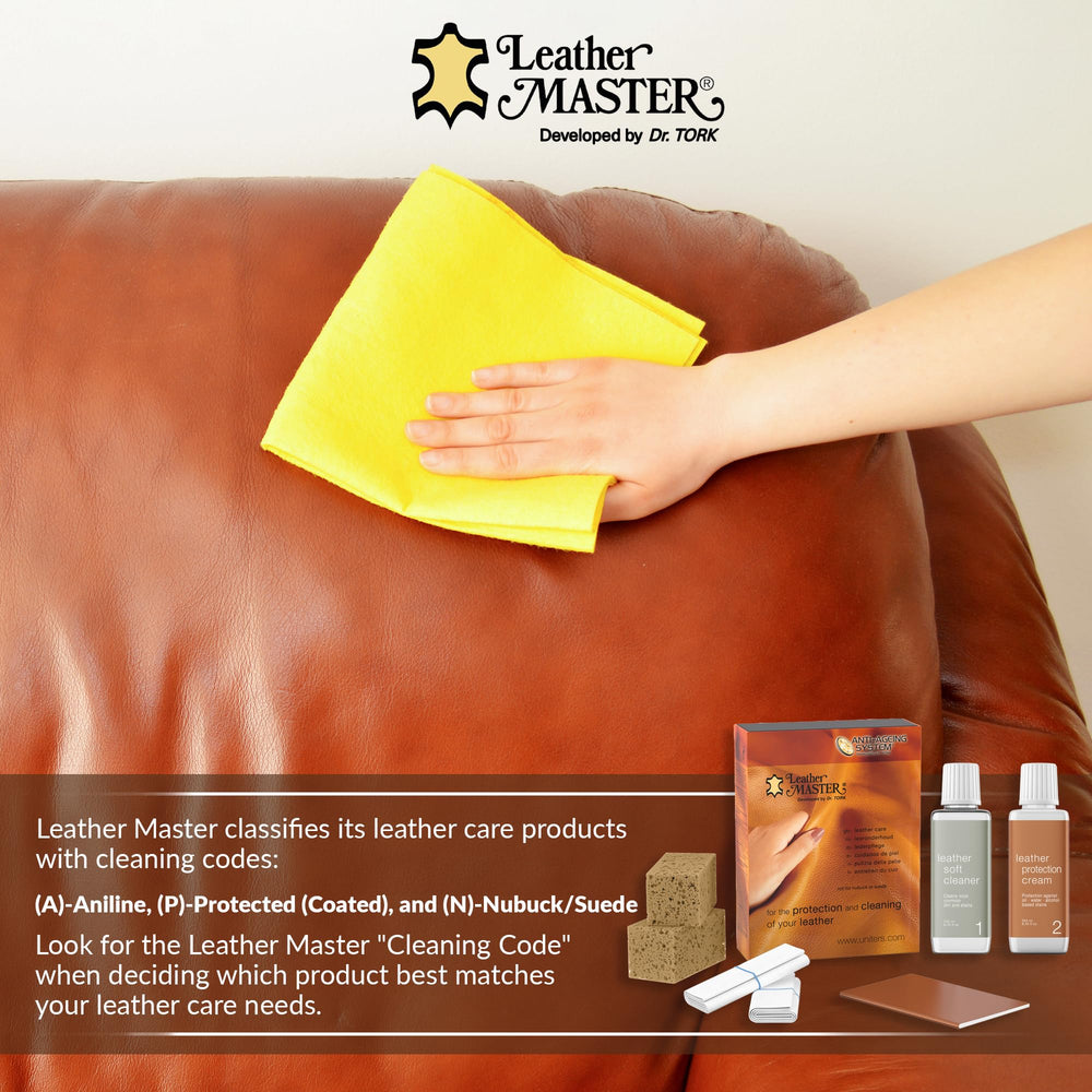 Leather Master kit on car interior demonstrating easy at-home care