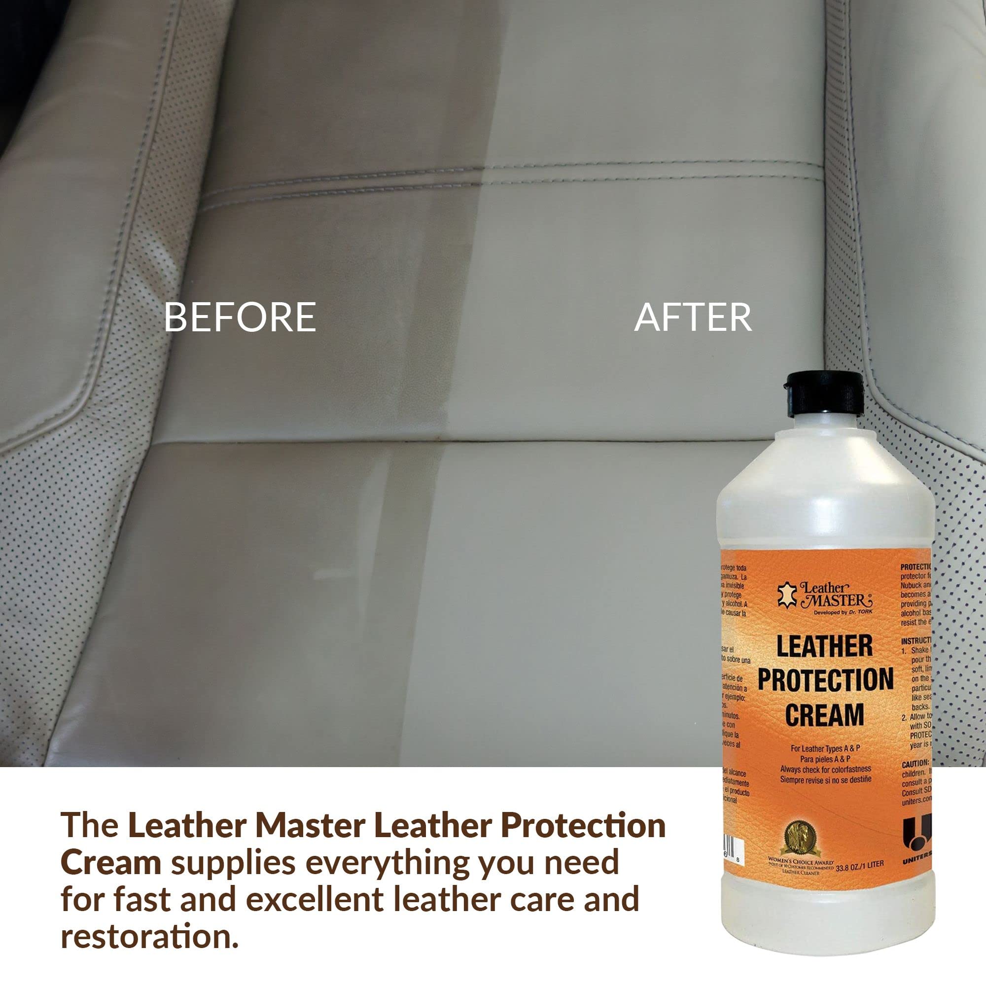 Leather Master in living room setting protecting sofa while preserving natural look