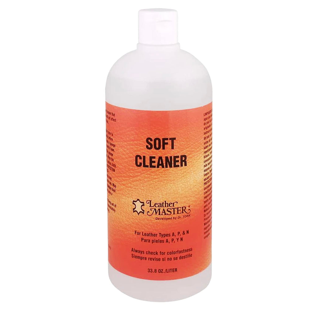 Leather Master front label showing product name and size for clear identification and confidence