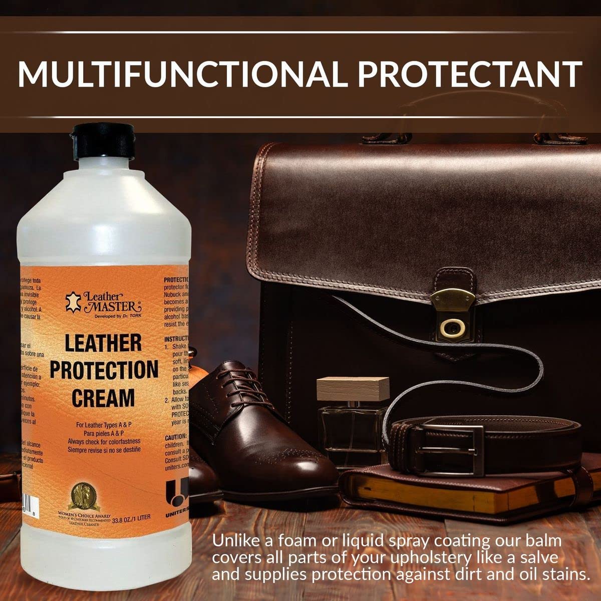 Leather Master used on car seat protecting interior leather and easing maintenance