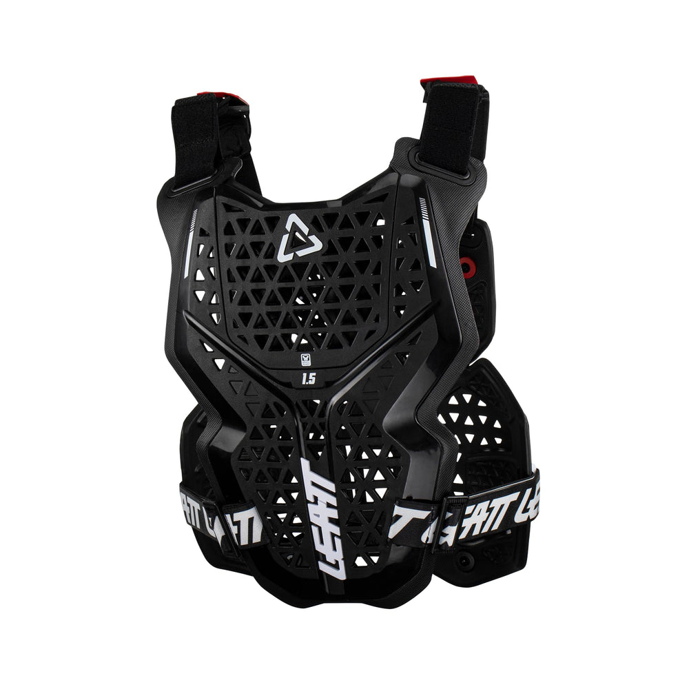 Leatt chest protector 1.5 worn over a jersey demonstrating low-profile comfort