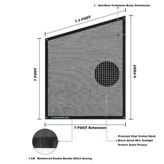 leaveshade installed on RV illustrating added shade and privacy
