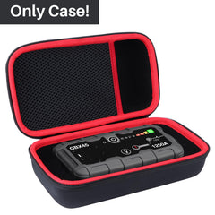 Lebakort open case showing mesh pocket organizing Boost X GBX45 accessories