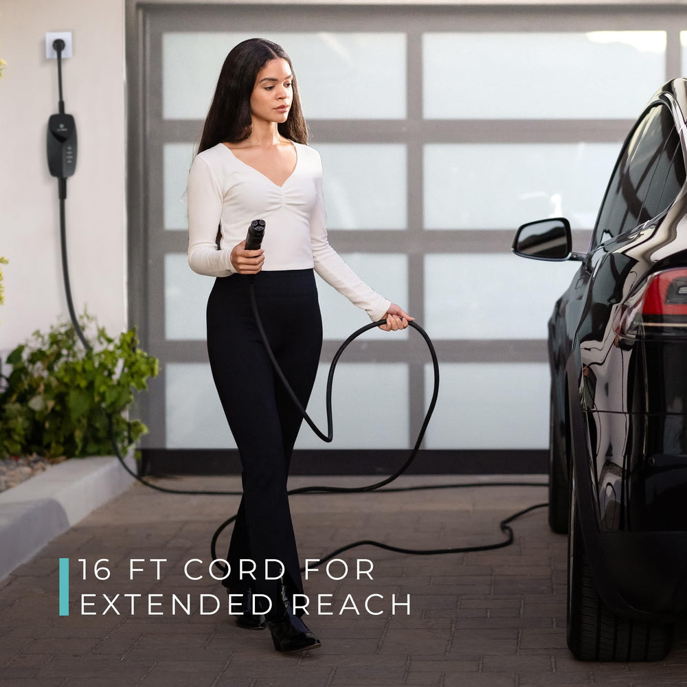 Lectron charger packed in trunk showing portability for travel