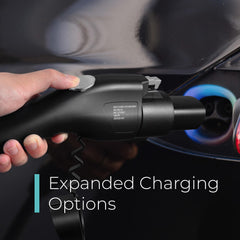 Lectron adapter connected to a Tesla charging port for convenient charging