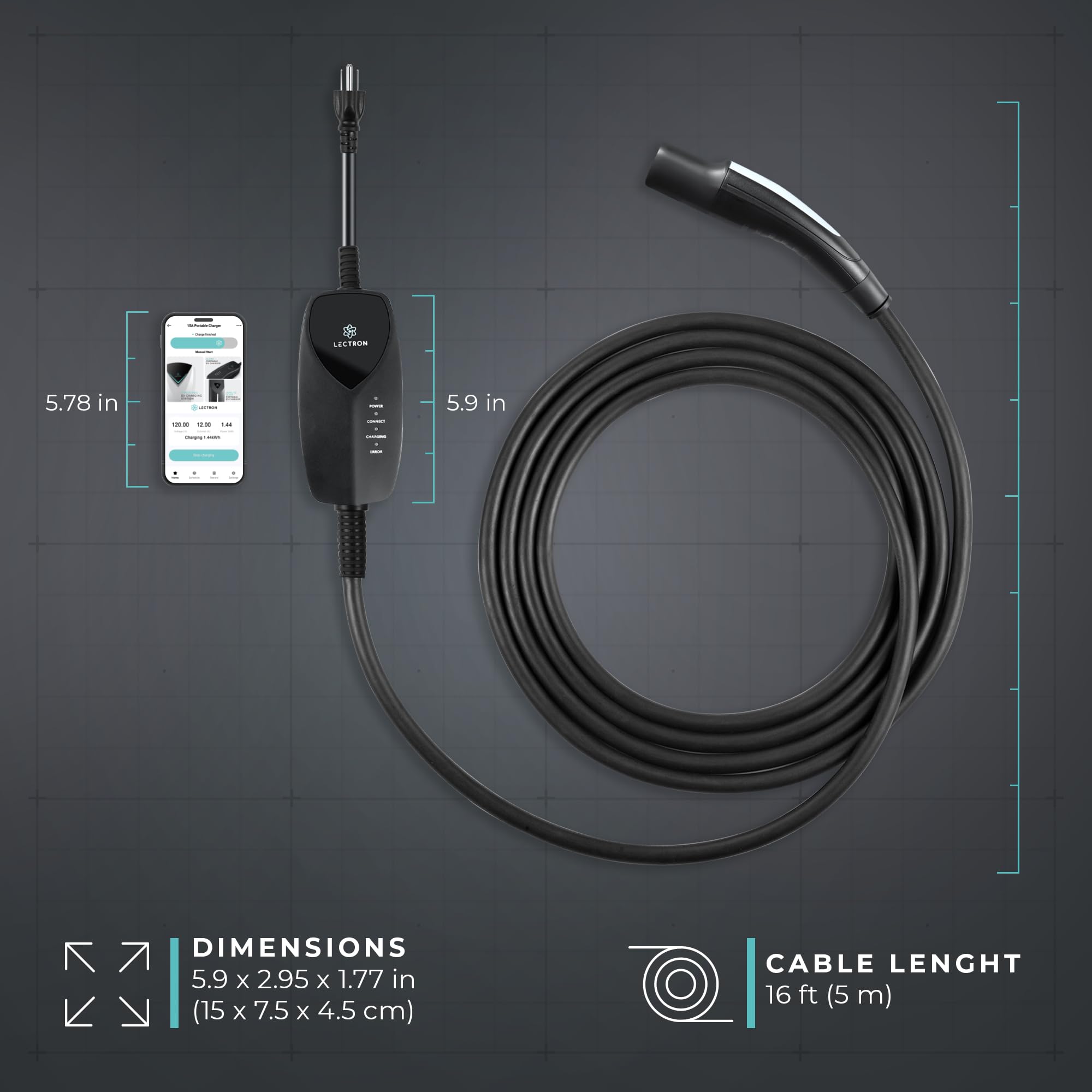 Lectron next to hand for scale indicating compact, portable size