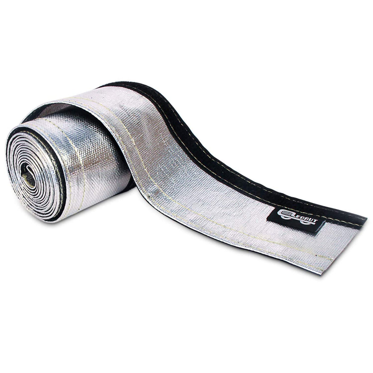 LEDAUT front view of aluminized heat shroud sleeve showing packaging and length benefit