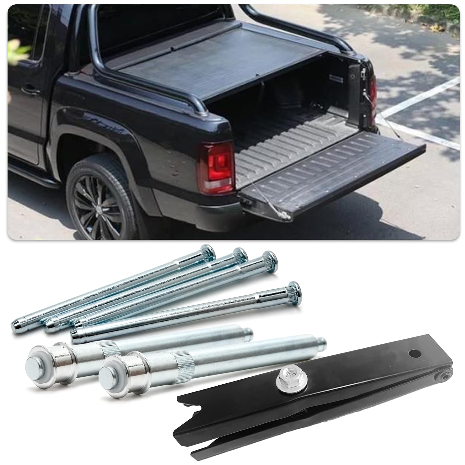 LEDAUT installed hinge on truck door illustrating restored alignment and smoother operation