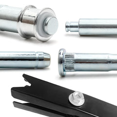 LEDAUT door spring tool held in hand demonstrating safe spring removal and easy installation