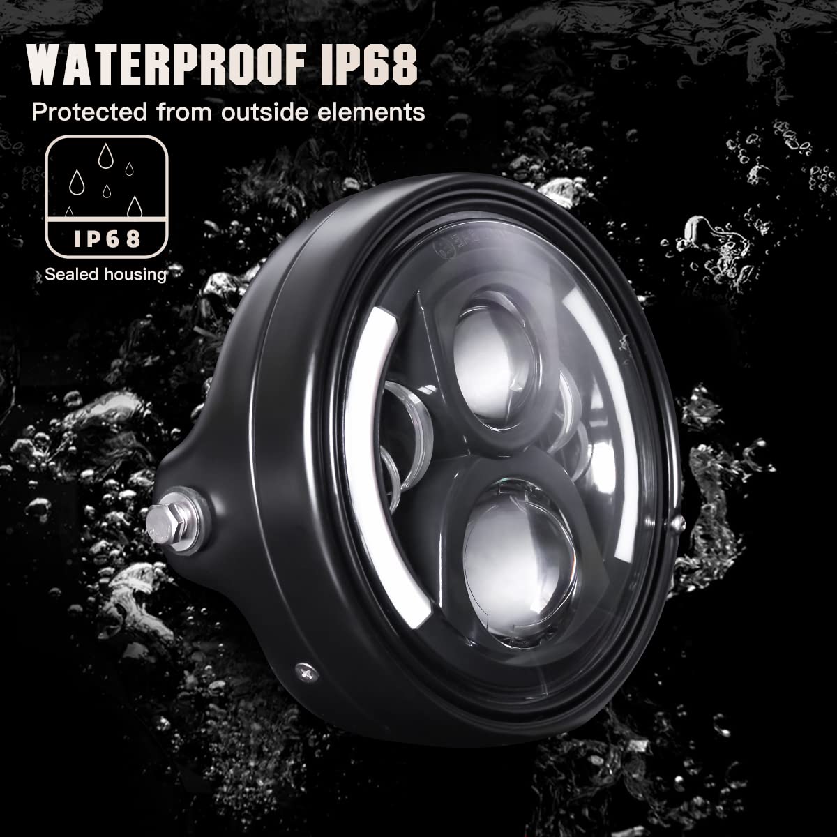 LEDOPPO headlight installed in housing bucket for easy plug-and-play installation