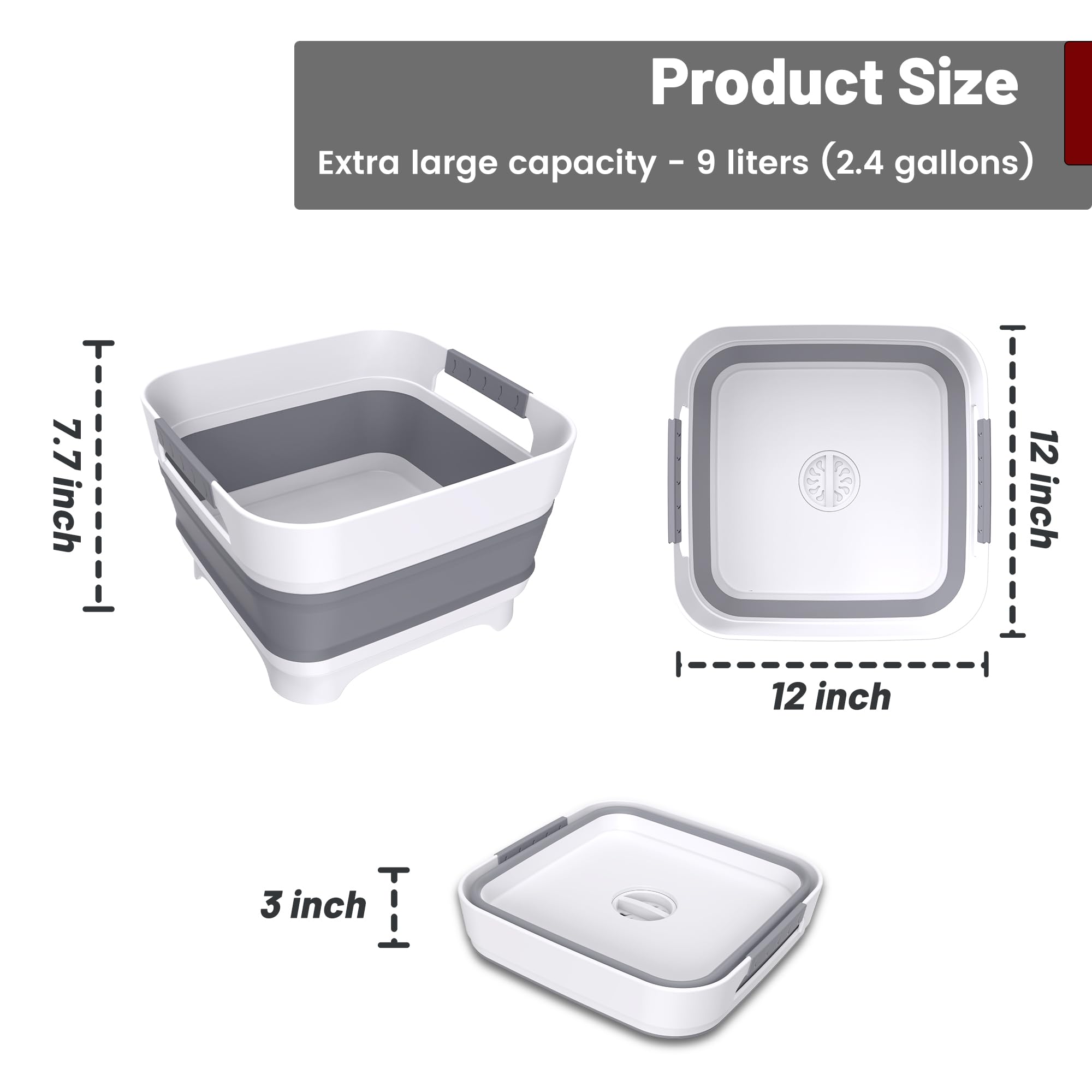 Leemeimei basin collapsed flat for compact storage and space-saving benefit