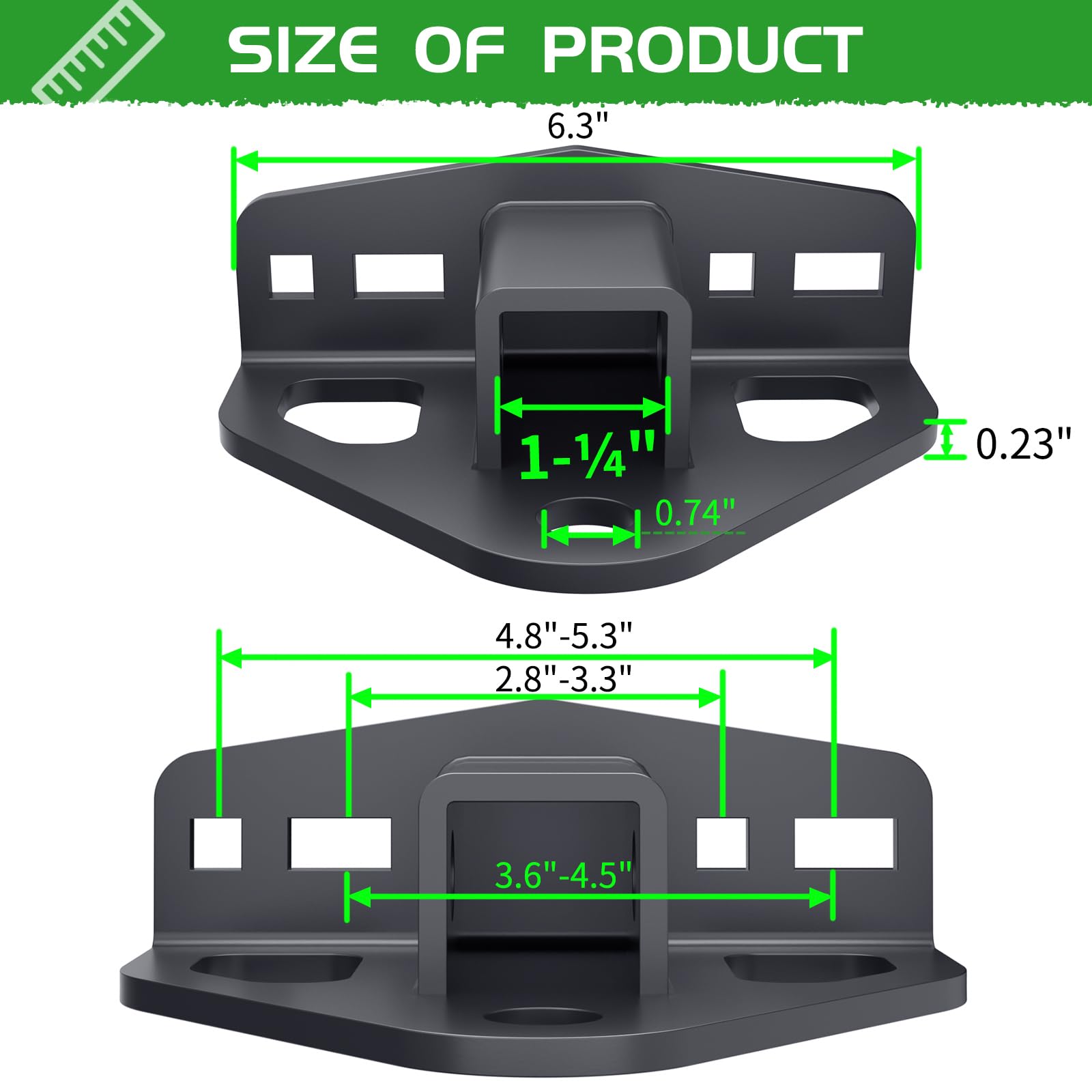 leevanoo close-up of slotted mounting bracket demonstrating versatile fitment