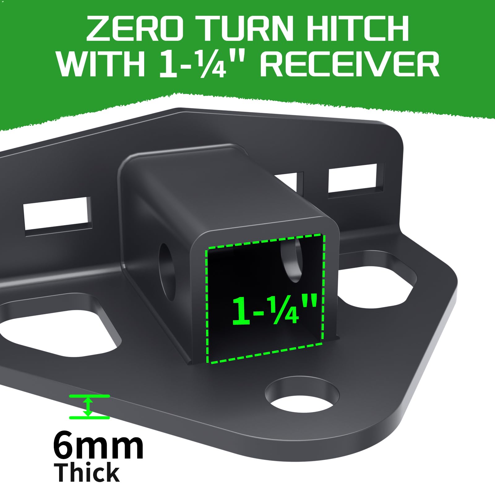 leevanoo detailed receiver opening with 1-1/4 inch cavity for accessory use