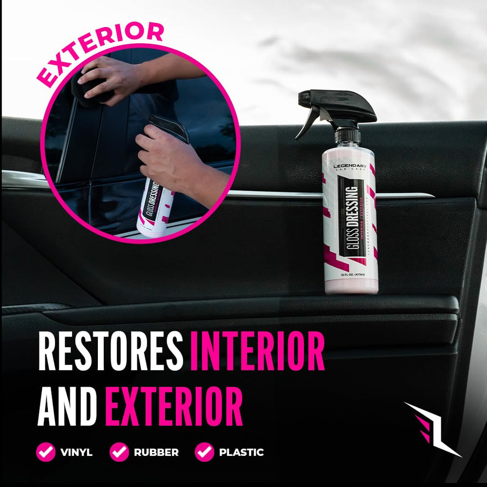 Legendary Car Care application on microfiber towel showing easy spread and streak-free buffing benefit