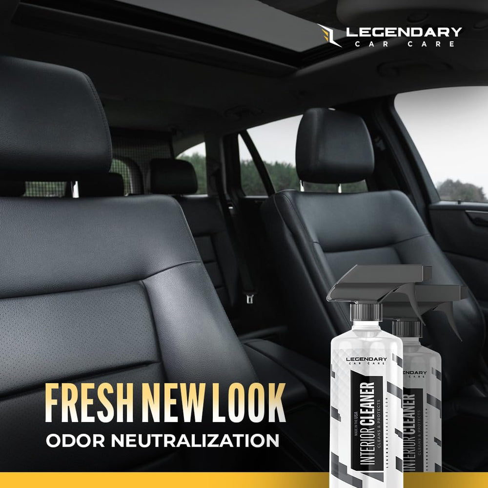 Legendary Car Care treating fabric stain to show upholstery-safe stain lifting