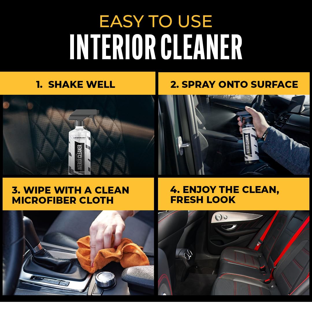 Legendary Car Care close-up on vinyl panel restoring texture and removing film