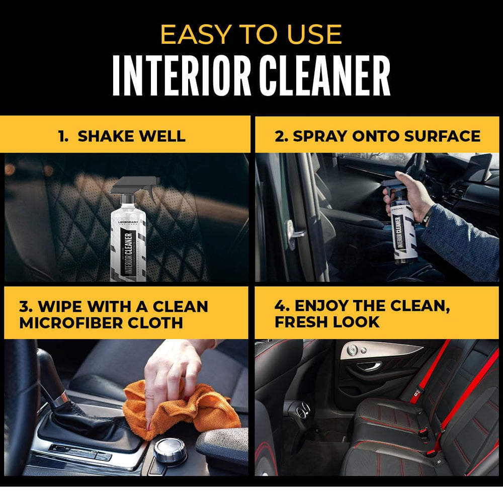 Legendary Car Care close-up on vinyl panel restoring texture and removing film