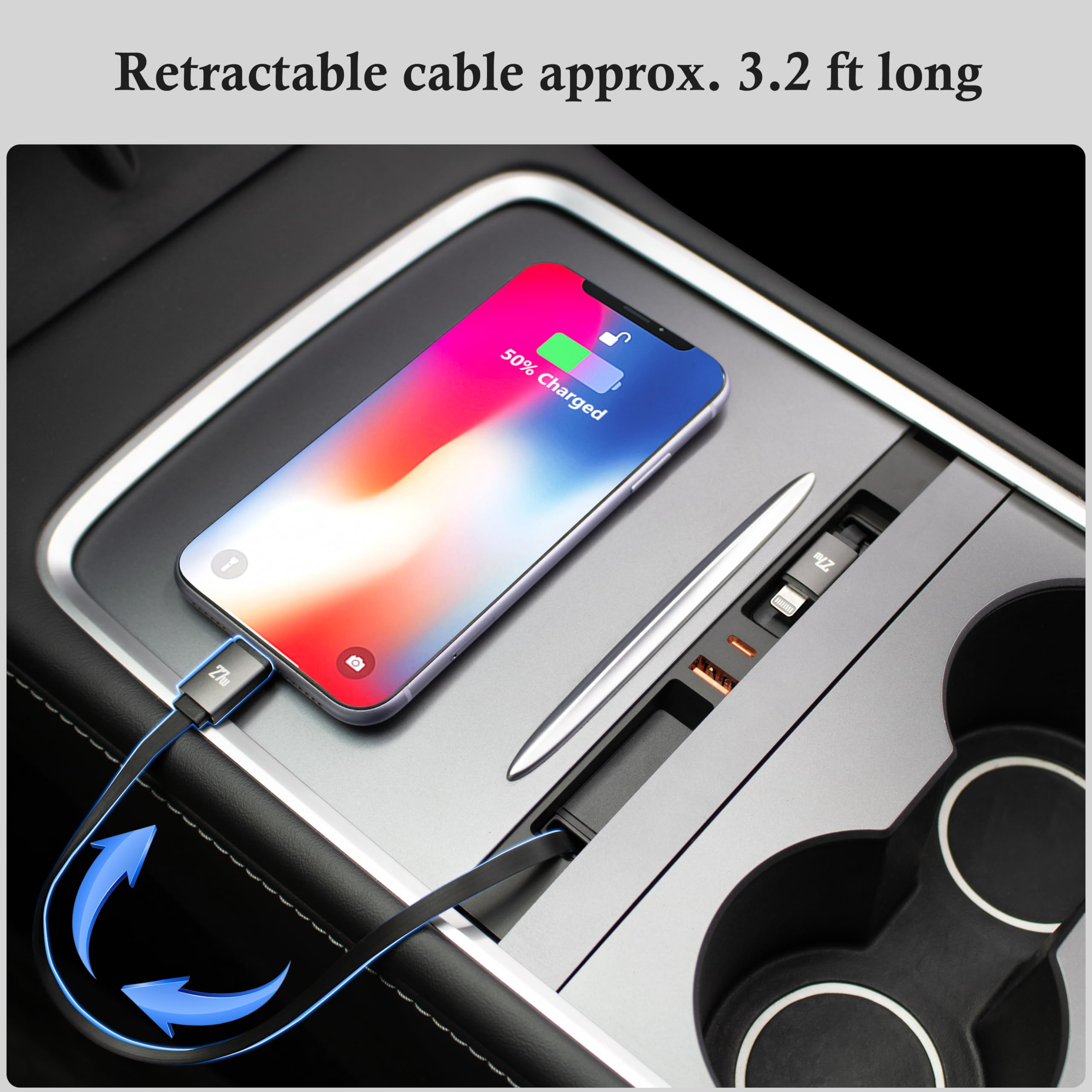 Leikaendi magnetic cable slot detail highlighting secure cable storage and anti-tangle benefit
