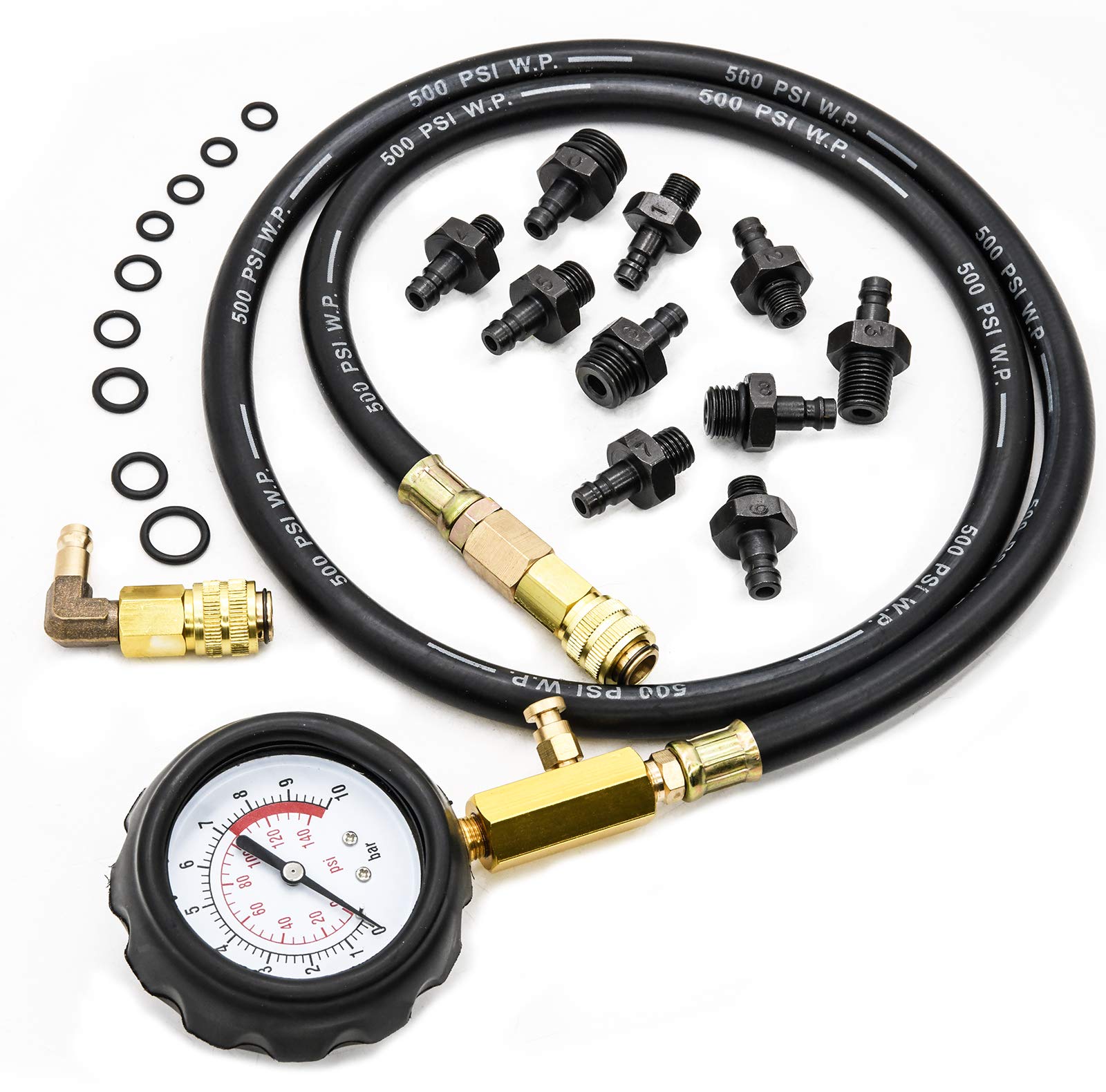 LEIMO KPARTS 3-inch dual-scale gauge close-up for clear, accurate pressure readings