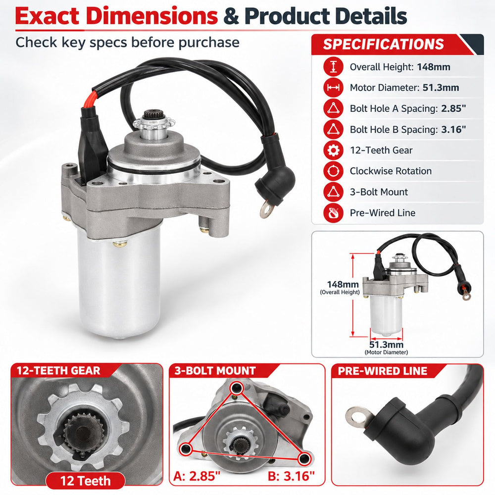 LEIMO KPARTS starter installed on engine demonstrating straightforward replacement