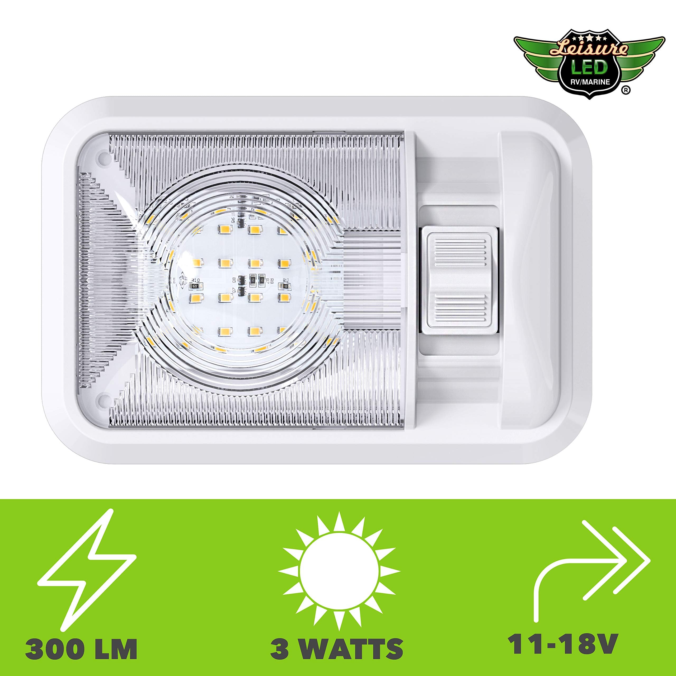 Leisure LED dome held in hand illustrating compact size and easy placement