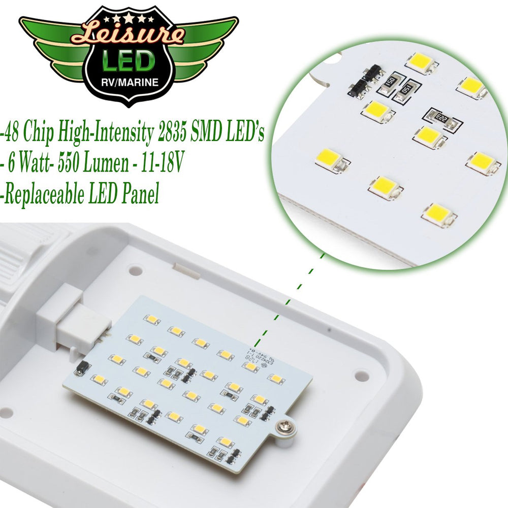 Leisure LED close view of on/off switch for convenient single-hand control