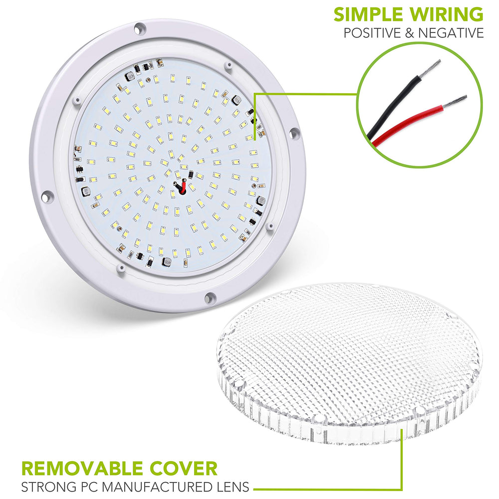 Leisure LED next to hand for scale showing compact 8.5 inch size
