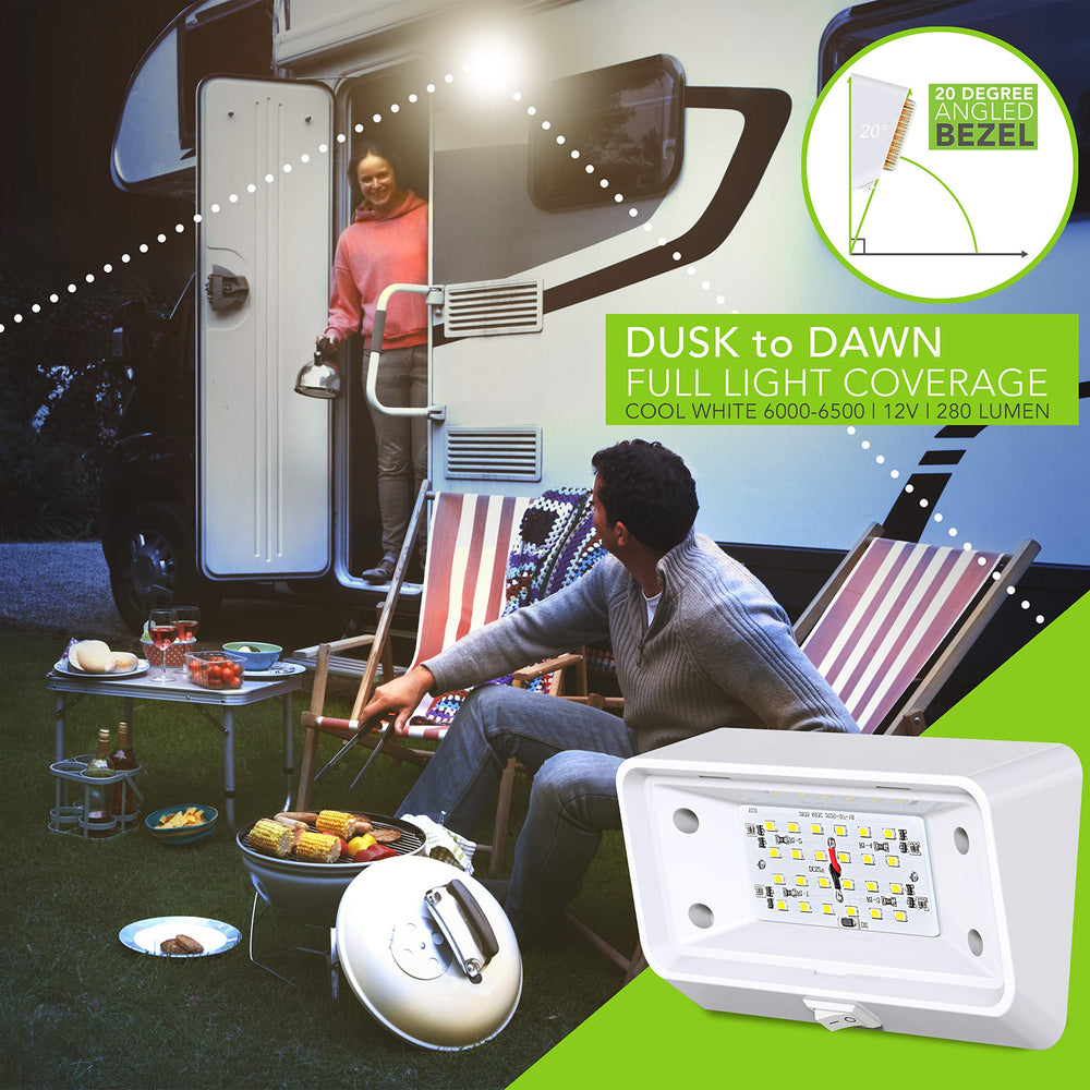 Leisure LED switch detail emphasizing easy on/off control and user convenience