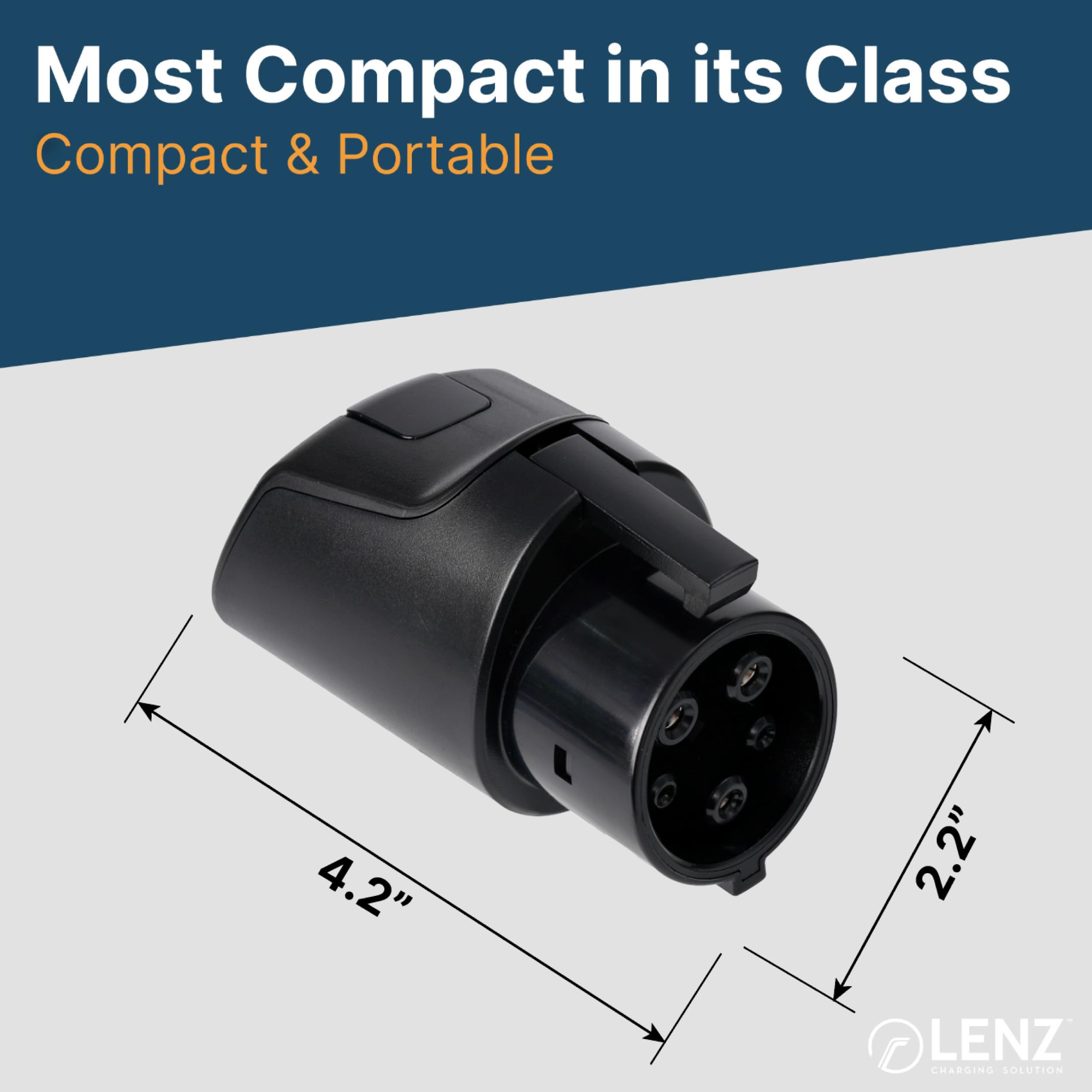 LENZ adapter material detail showing polycarbonate housing for durable protection