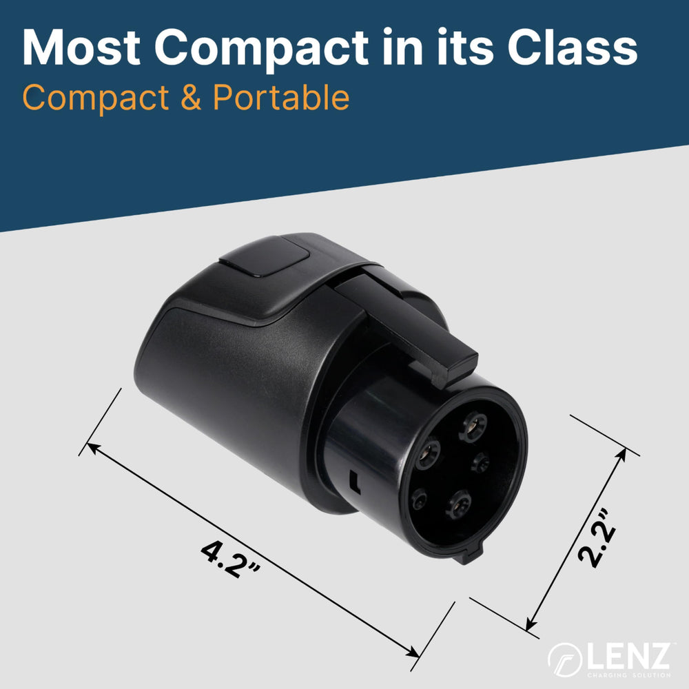 LENZ adapter material detail showing polycarbonate housing for durable protection