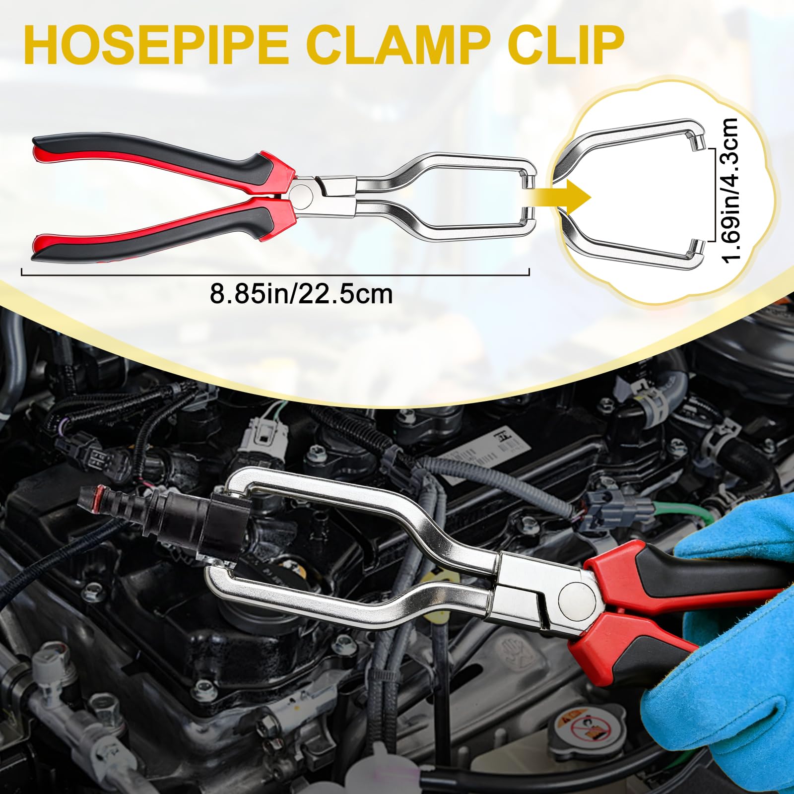 Leorossy close-up of spring-loaded hose clamp pliers offering one-handed control