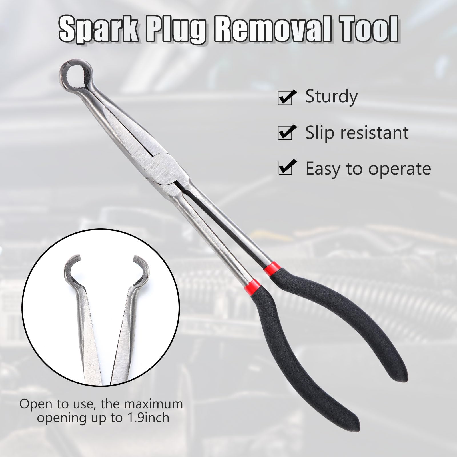 Leriton tools in hand demonstrating long handles for easier reach