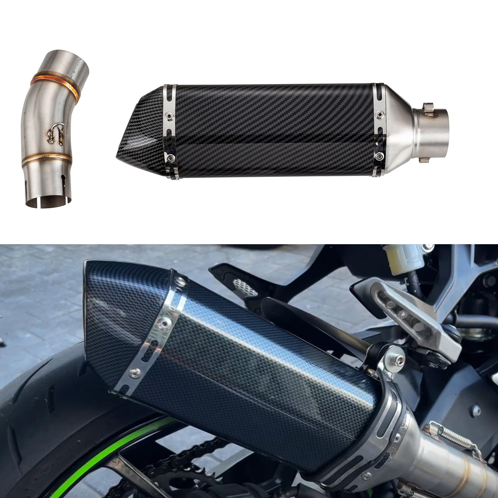 Lesiyou packaged mid pipe with included hardware for a complete install kit