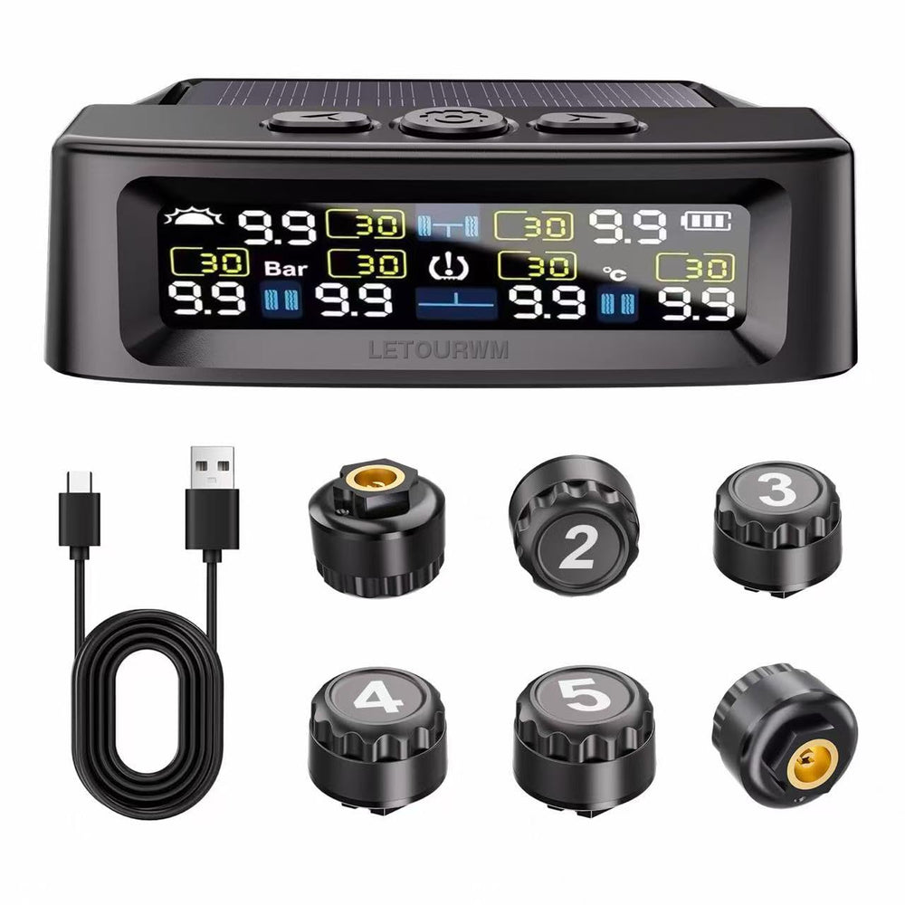 LETOURWM color LCD display front showing tire readings for quick status