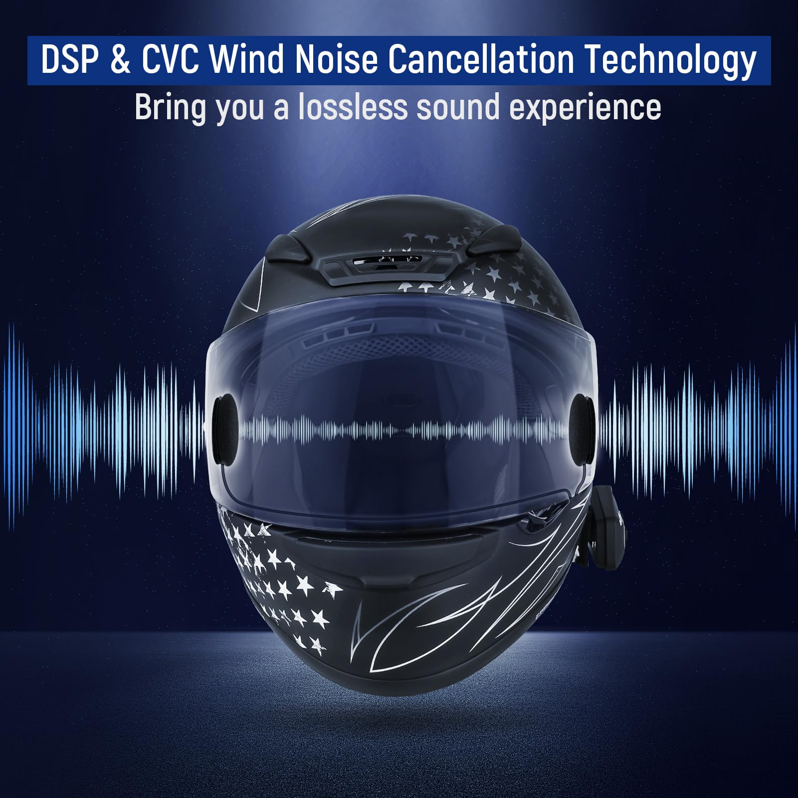 LEXIN B4FM boom microphone detail for open-face helmet clarity