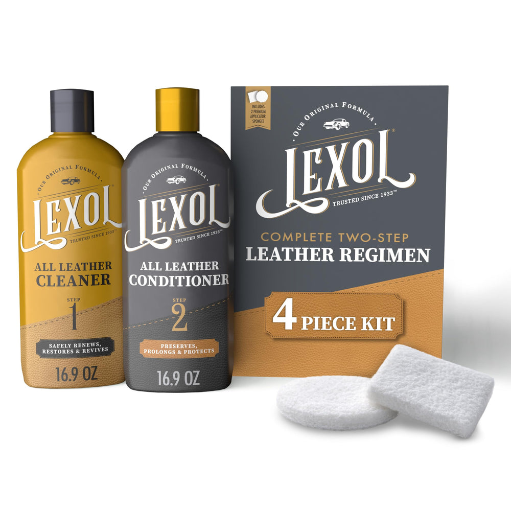 Lexol front packaging showing both 16 oz cleaner and conditioner benefits
