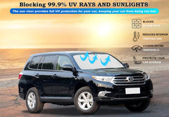 Lezcoan installed on Highlander windshield demonstrating reduced cabin heat benefit