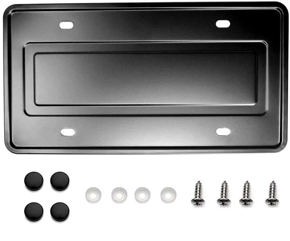 LFPartS front view of bracket showing sturdy license plate support and strength