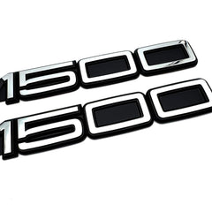 LHBAOLUO front view pair showing yellow 1500 emblems, enhances truck appearance